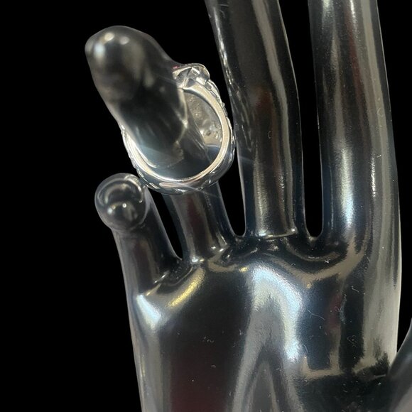 Sterling Silver Pink Pavé Ring Sparkle Statement Cocktail Bling Jewelry Gift - Picture 8 of 9